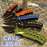 Cali Legal Switchblade Folding Automatic Knives w/ Safety - Asst. colors California