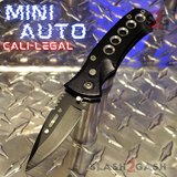Cali Legal Switchblade Knife Folding Mini Automatic Knives w/ Safety - Black California