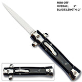 Mini Stiletto OTF Knife Small Cali Legal Switchblade - Asst. colors