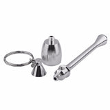Mushroom Key Chain Bowl Smoking Pipe Convertible Hidden tobacco Keychain - Silver