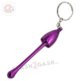Mushroom Keychain Pipe Smoking Bowl Convertible Hidden tobacco Key Chain - Purple