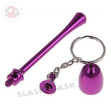 Mushroom Keychain Pipe Smoking Bowl Convertible Hidden tobacco Key Chain - Purple