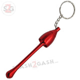 Mushroom Key Chain Bowl Smoking Pipe Convertible Hidden tobacco Keychain - Red