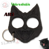 My Kitty Cat Self Defense Key Chain Knuckles Unbreakable Plastic Two-Finger Knucks - Black Evil Cat
