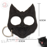 My Kitty Cat Self Defense Key Chain Knuckles Unbreakable Plastic Two-Finger Knucks - Black Evil Cat