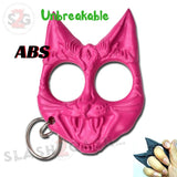 My Kitty Cat Self Defense Key Chain Knuckles Unbreakable Plastic Two-Finger Knucks - Pink Evil Cat