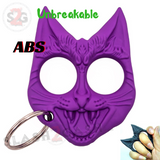 My Kitty Cat Self Defense Key Chain Knuckles Unbreakable Plastic Two-Finger Knucks - Purple Evil Cat