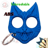 My Kitty Cat Self Defense Key Chain Knuckles Unbreakable Plastic Two-Finger Knucks - Royal Blue Evil Cat