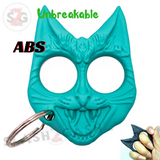 My Kitty Cat Self Defense Key Chain Knuckles Unbreakable Plastic Two-Finger Knucks - Tiffany Blue Evil Cat