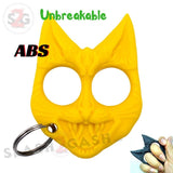 My Kitty Cat Self Defense Key Chain Knuckles Unbreakable Plastic Two-Finger Knucks - Yellow Evil Cat