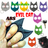 Evil Cat "My Kitty" Cat Self Defense Key Chain Knuckles Unbreakable Plastic Two-Finger Knucks - 9 colors
