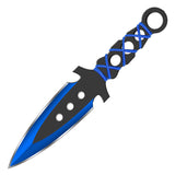 3 PC Set - 7" Ninja Throwing Knives w/ Sheath Blue Green Yellow