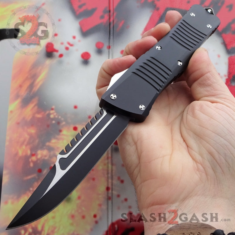 Dark Knight 440C OTF Knife CNC Highest Quality - Interceptor Black –  Slash2Gash