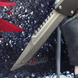Delta Force Dark Knight 440C OTF Automatic Knife CNC Highest Quality - Interceptor Stonewashed Switchblade