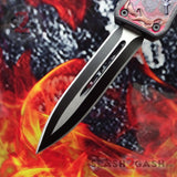 Delta Force OTF Automatic Knife Red Dragon's Fury D/A Switchblade - Double Edge Plain