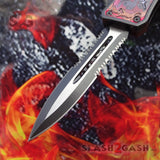 Delta Force OTF Automatic Knife Red Dragon's Fury D/A Switchblade - Double Edge Serrated