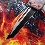 Delta Force OTF Automatic Knife Red Dragon's Fury D/A Switchblade - Tanto Plain