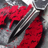 Delta Force Carbon Fiber Scarab D/A OTF Automatic Knife - Double Edge Dagger Serrated Switchblade