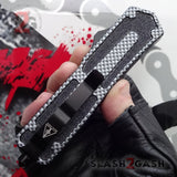 Delta Force Carbon Fiber Scarab D/A OTF Automatic Knife - Spear Point Serrated Switchblade