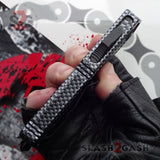 Delta Force Carbon Fiber Scarab D/A OTF Automatic Knife - Dagger Serrated Switchblade