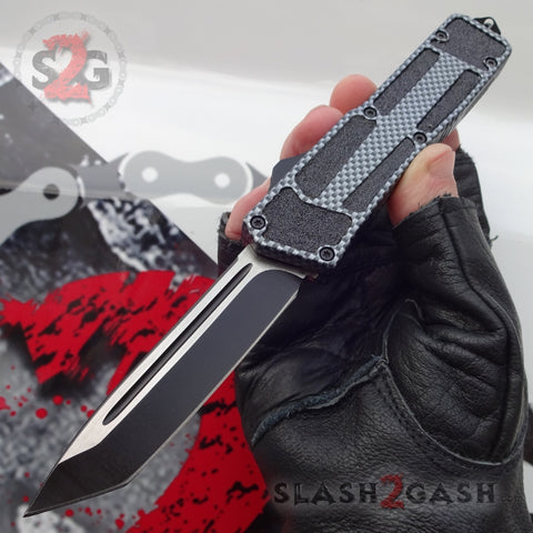 Delta Force Carbon Fiber Scarab D/A OTF Automatic Knife - Tanto Plain