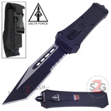 Delta Force OTF Knives Crypt Keeper D/A Automatic Knife - Tanto Serrated Switchblade