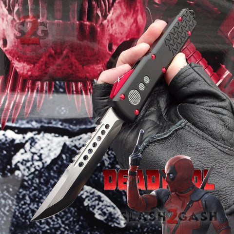 Deadpool OTF Knife Automatic Switchblade CNC Highest Quality - Tanto Xtreme Satin Slash2Gash S2G