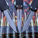 Delta Force OTF Knives Recon D/A Black Automatic Knife - REAL Layered Damascus Switchblades