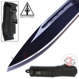 Delta Force OTF Recon D/A Black Tactical Automatic Knife Switchblade - Single Edge Plain