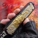 Delta Force Lycan OTF Automatic Knife D/A Tanto Xtreme Switchblade - Golden Wolf