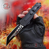 Delta Force Lycan OTF Automatic Knife D/A Tanto Xtreme Switchblade - Titanium Rainbow Wolf