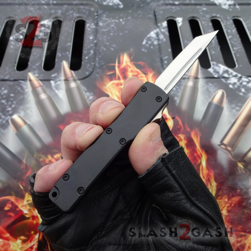 Theone Mini Otf Dual Action Automatic Knife Black Tanto 440c Slash2gash 0978