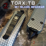 OTF Glass Breaker Switchblade Knife Carbon Fiber Handle Knives Damascus Automatic Recon Black Hardware S2G Tactical