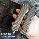 Real Damascus OTF Knife Carbon Fiber D/A Switchblade - S2G Tactical Automatic Knives Hardware Color