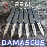 Switchblade Carbon Fiber Knives OTF Damascus Automatic Knife S2G Tactical
