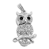 Cute Crystal Owl Necklace on Branch USB Flash Drive 2.0 Pendant Charm 16 GB U Disk Memory Stick