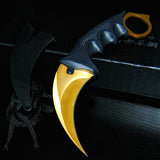 CSGO karambit gold tactical claw neck knife fixed blade knives counter strike CS GO hawkbill with sheath