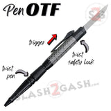 Black Tactical Pen OTF Knife with Design Automatic Switchblade Hidden Single Edge 440C Blade
