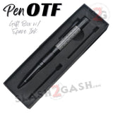 Black Tactical Pen OTF Knife with Design Automatic Switchblade Hidden Single Edge 440C Blade Spare Ink