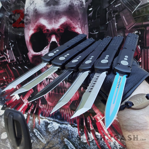 Black Phantom OTF Knife D2 Automatic Switchblade CNC T6061 Delta Force Knives - Slash2Gash S2G