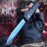 Blue Dagger OTF Knife Black Phantom D2 Automatic Switchblade CNC T6061 Delta Force Knives