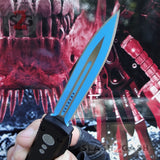 Phantom OTF Knife D2 Automatic Switchblade CNC Highest Quality Delta Force - Double Edge Blue Blade