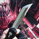OTF Knife D2 Black Phantom Automatic Switchblade CNC T6061 Delta Force Knives - Tanto Xtreme Slash2Gash S2G