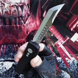 OTF Knife D2 Black Phantom Automatic Switchblade CNC T6061 Delta Force Knives - Tanto Xtreme Slash2Gash S2G
