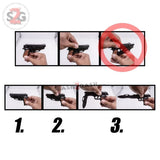 Gun-Shaped Spring Assisted Knife Black Pistol w/ Holster Sheath How To Open Cock Back Slide