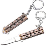 Quicky Keychain Butterfly Knife Mini Novelty Balisong - Copper