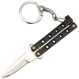 Quicky Keychain Butterfly Knife Mini Novelty Balisong - Black