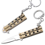 Quicky Keychain Butterfly Knife Mini Novelty Balisong - Bronze