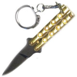 Quicky Keychain Butterfly Knife Mini Novelty Balisong - Gold