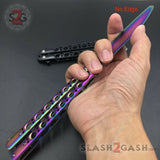 Butterfly Knife TRAINER Dull Balisong w/ Spring Latch - Rainbow